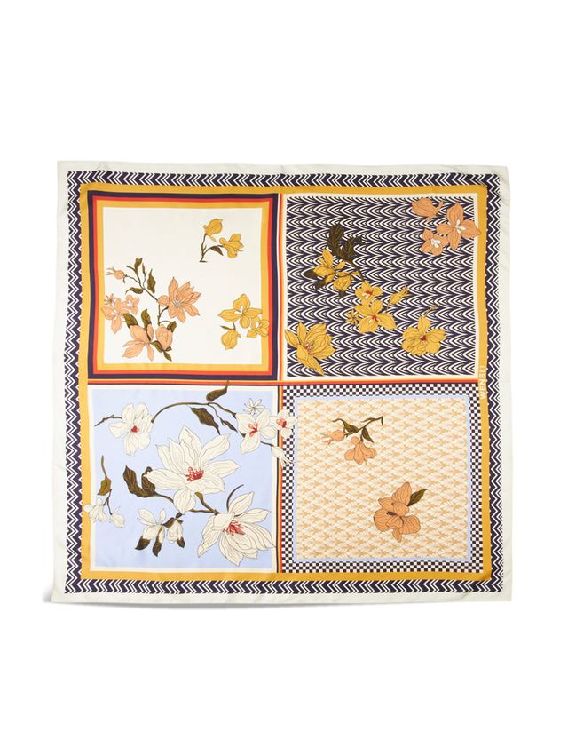 SILK SCARF - Golden Flower Small